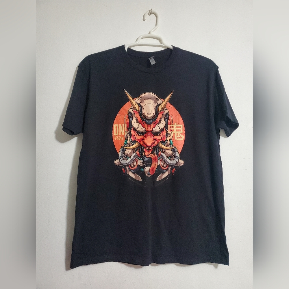 Oni Mecha Design  Cyberpunk Black Tshirt